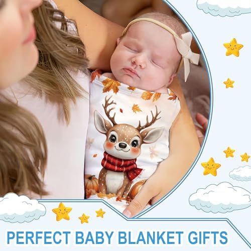 Hyturtle Personalized Fall Reindeer Baby Blanket