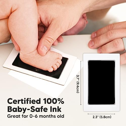 KeaBabies Inkless Hand Footprint Kit - 4-Pack Keepsake Frame for Newborns