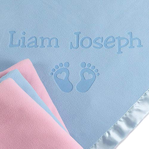 Custom Catch Personalized Baby Blanket with Name - Pink or Blue
