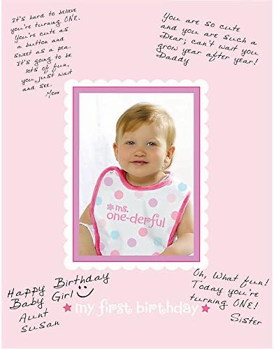 Amscan 1st Birthday Girl Autograph Photo Matte Frame
