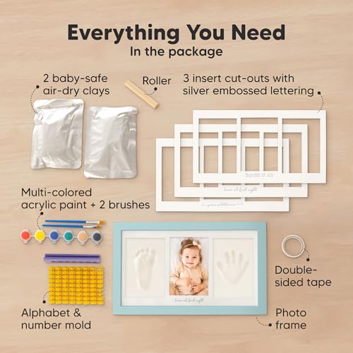 KeaBabies Baby Hand and Footprint Kit Frame