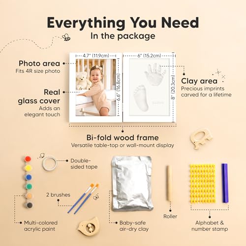 KeaBabies Baby Hand and Footprint Kit Frame