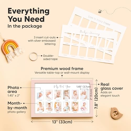KeaBabies 12 Month Baby Memory Frame Journal