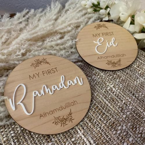 My First Ramadan Wooden Milestone Plaque Cherished Keepsake Baby Photoshoot Prop Newborn Decor Eid Decor