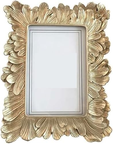 Retro 6 Inch Resin Photo Frame with Gold Trim