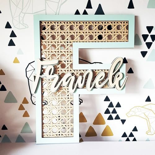 Chillever Custom Wood Name Sign with Initials