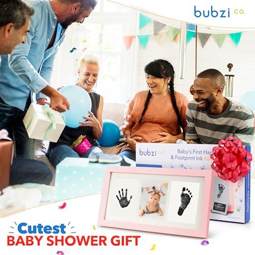 Bubzi Co Baby Handprint Kit Footprint Frame in Ballet Pink