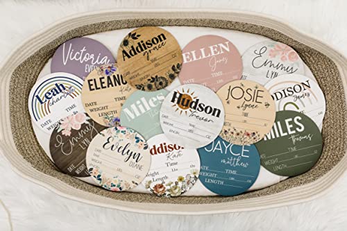 Hickory Hollow Designs Birth Stat Sign Personalized for Newborn Baby