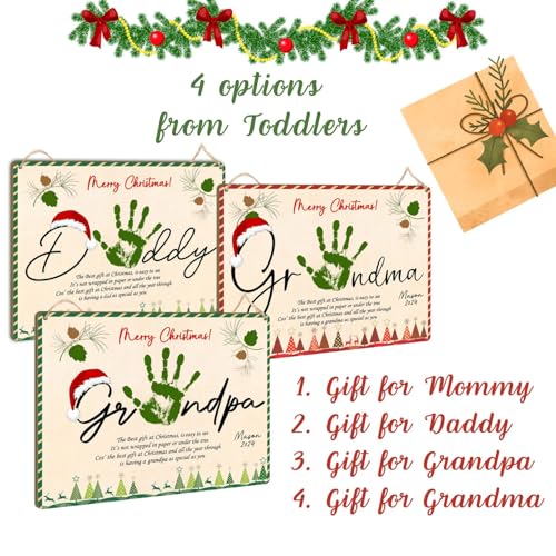 Custom Christmas Handprint Sign for Grandma 8x10
