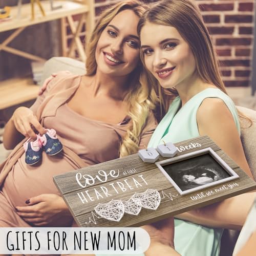 EURSET Baby Sonogram Frame with Countdown 3 Hearts Design