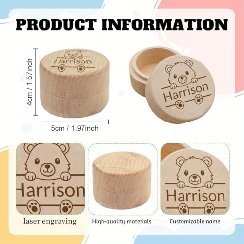 Personalized Baby Memory Box with Name Animal Illustrations 1