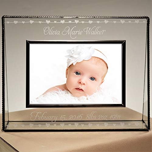 Baby Keepsake Frame Personalized 4x6 Clear Glass