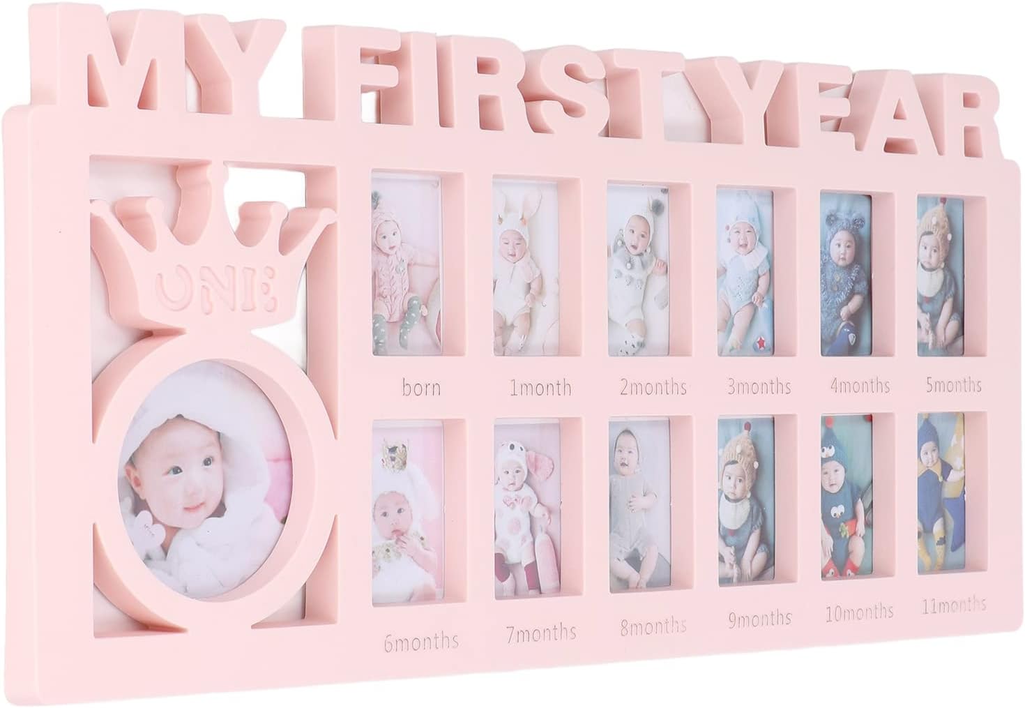 CHICIRIS Newborn First Year Photo Frame with 12 Slots