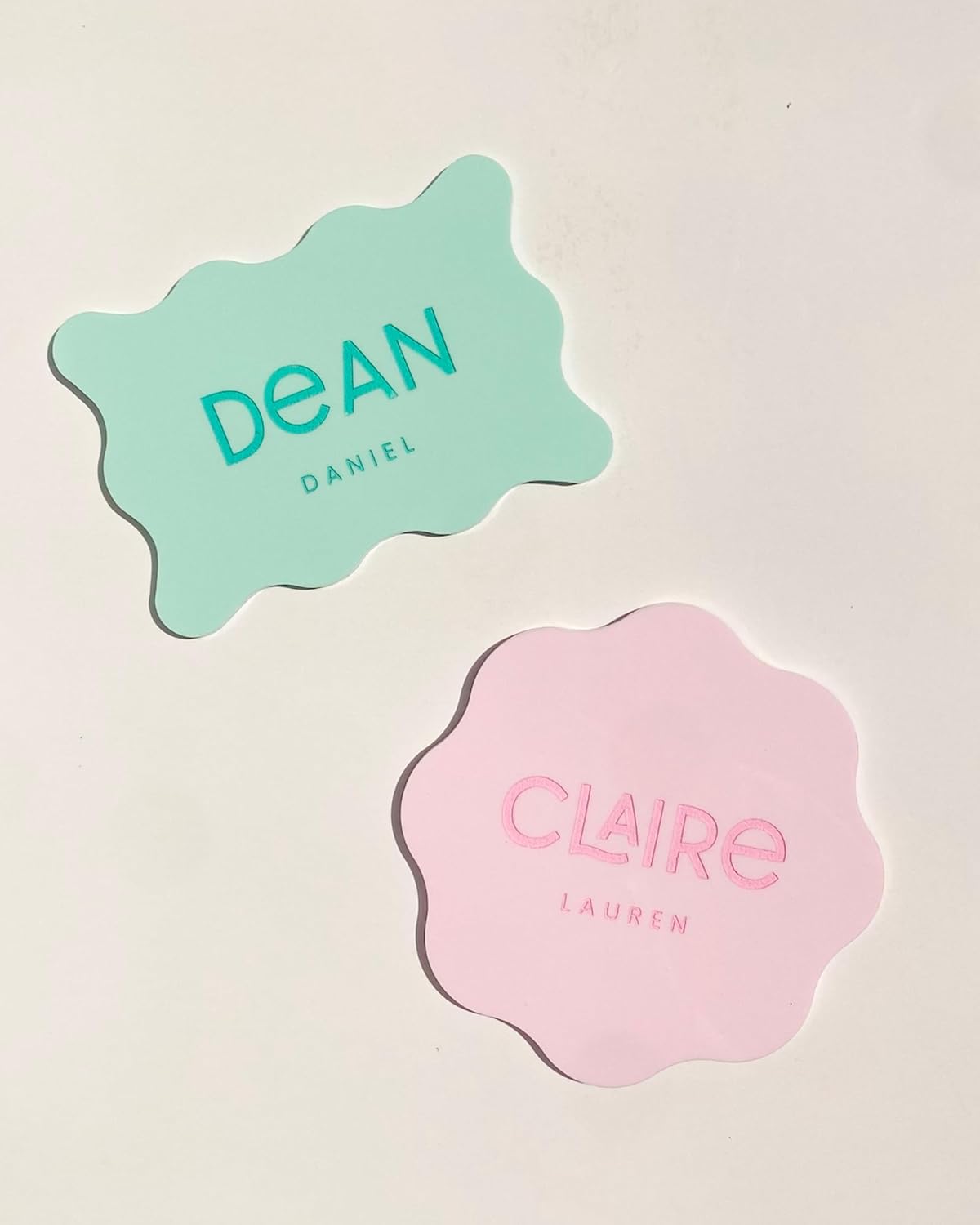 Modern Baby Name Sign Wavy Circle Green