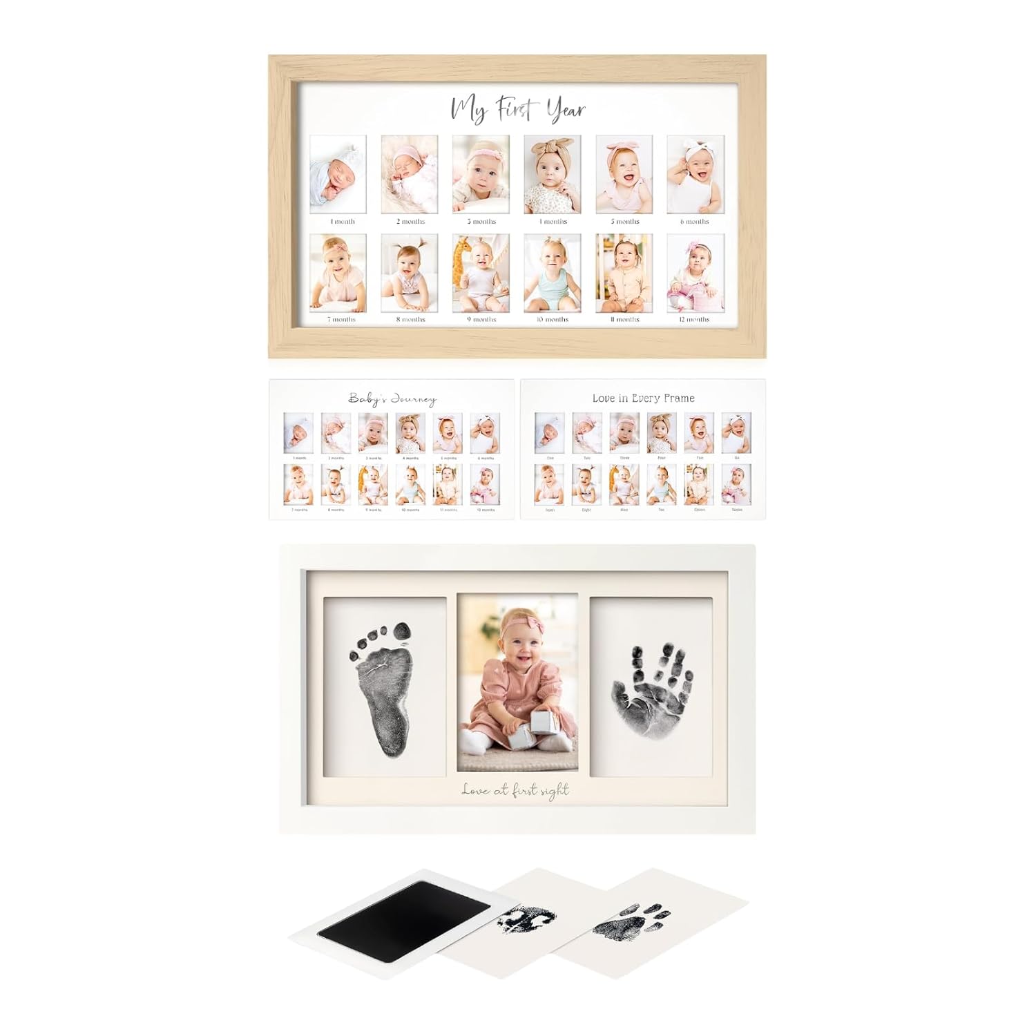 KeaBabies 12-Month Baby Memory Frame for Newborn