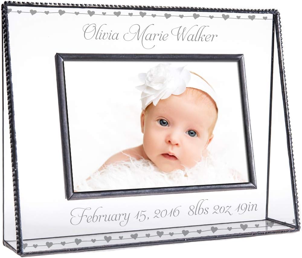 Baby Keepsake Frame Personalized 4x6 Clear Glass