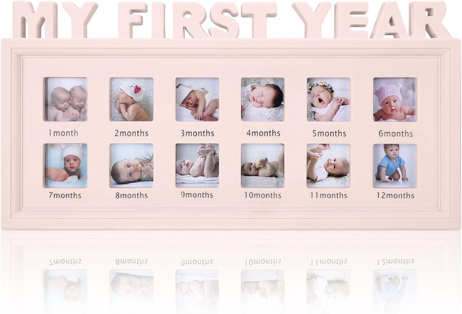 Thyle First Year Baby Picture Frame with Monthly Slots Pink
