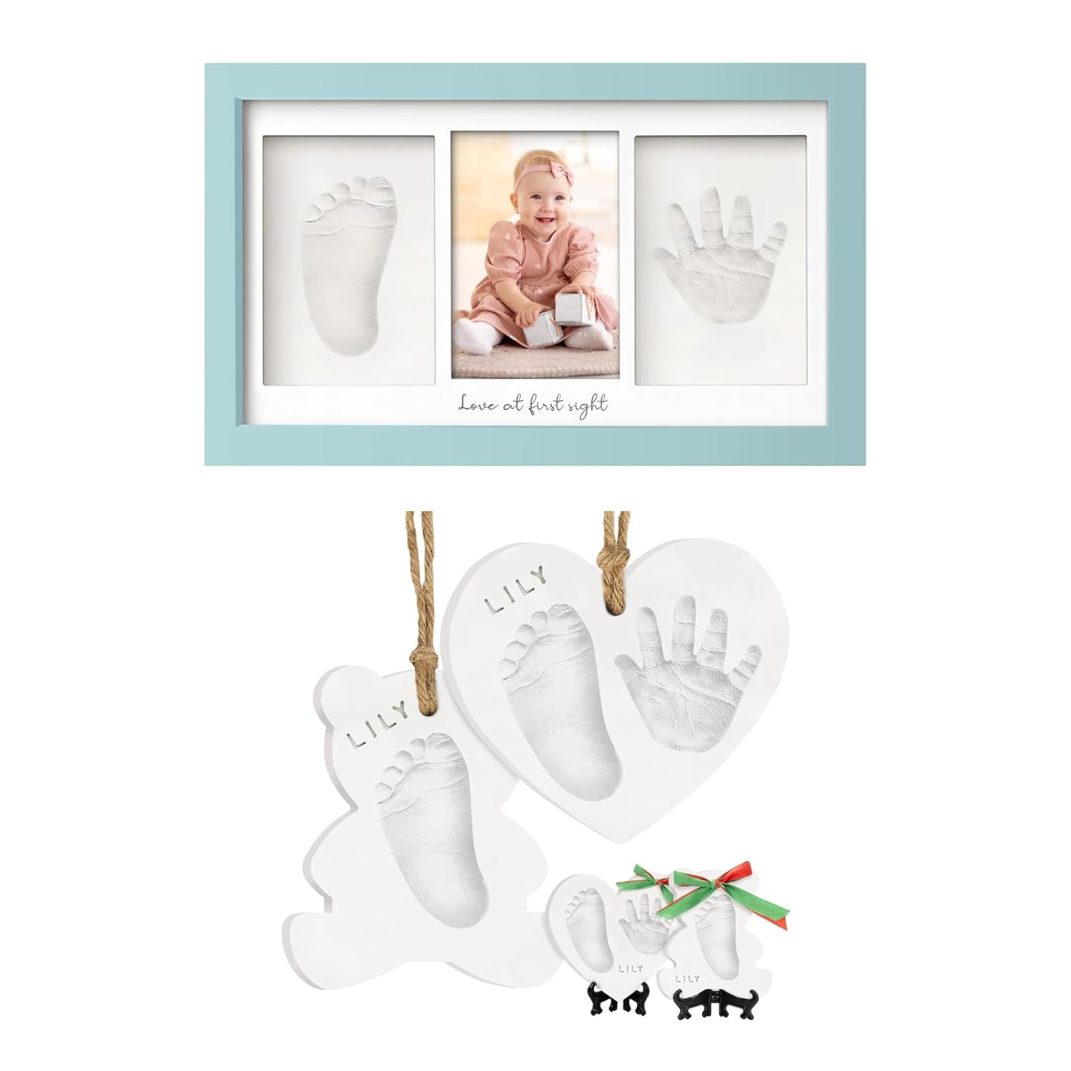 KeaBabies Baby Hand Footprint Kit - Keepsake Frame DIY Gift