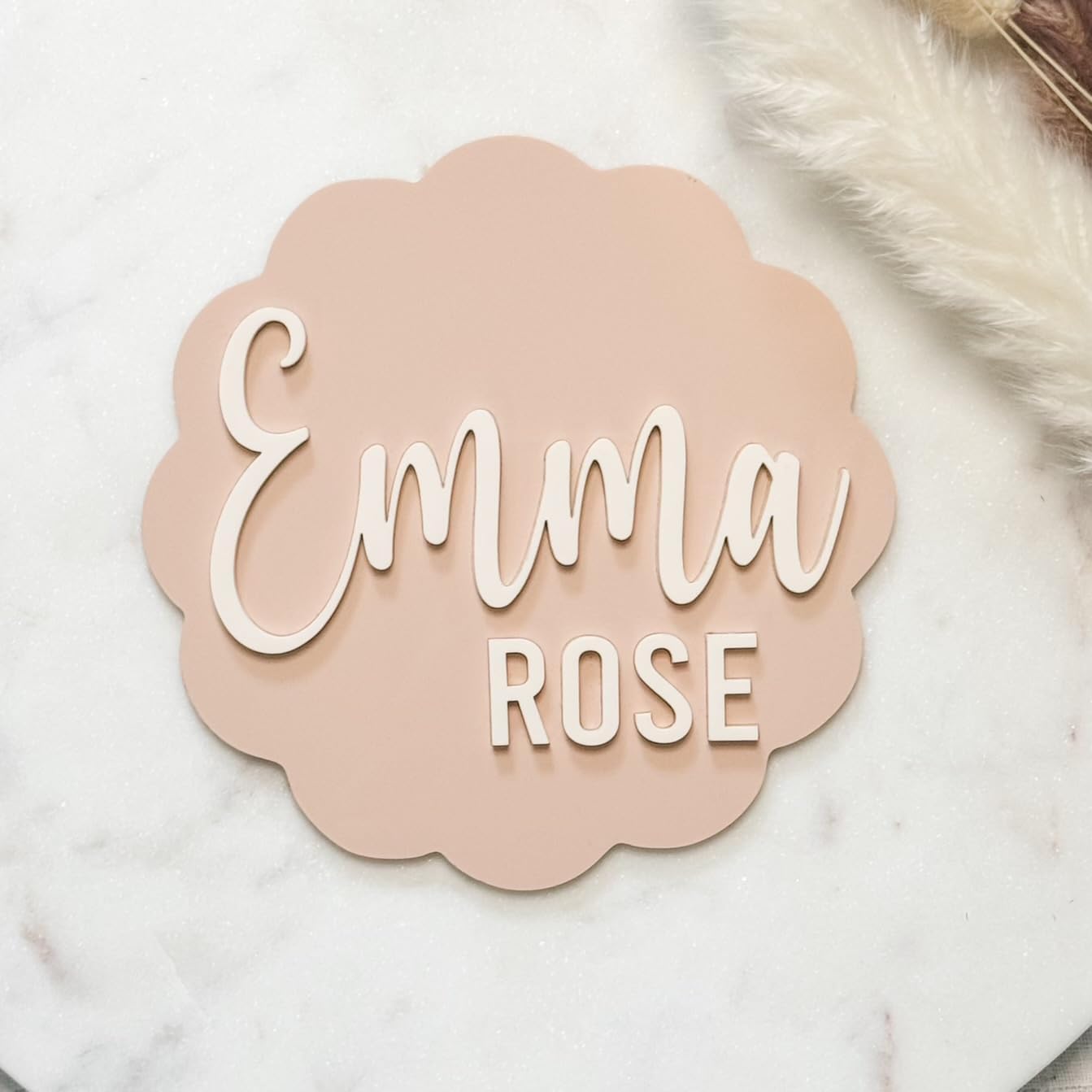 Custom Acrylic Baby Name Sign - 3D Wall Plaque with Two Colors