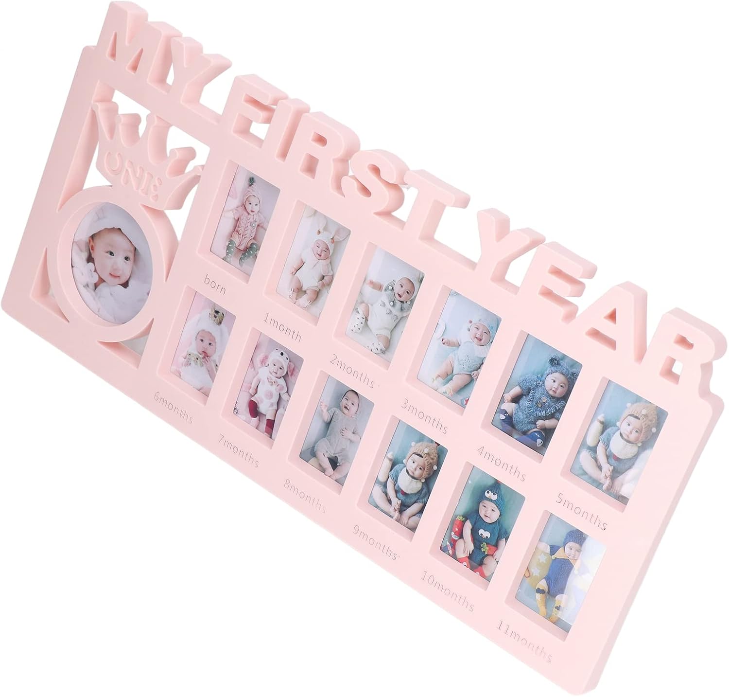 CHICIRIS Newborn First Year Photo Frame with 12 Slots