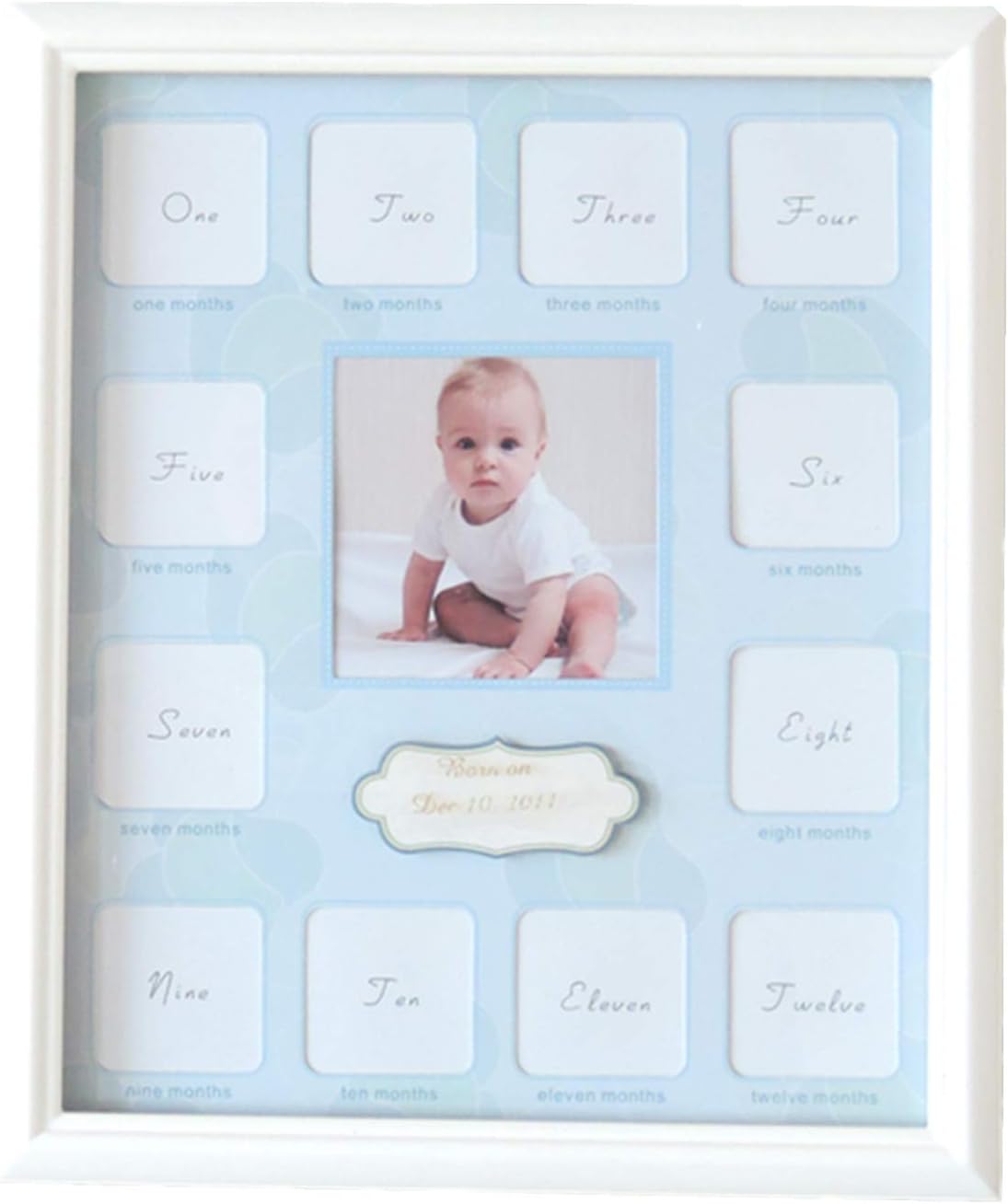 KMAKII 12 Month Baby First Year Collage Photo Frame - White