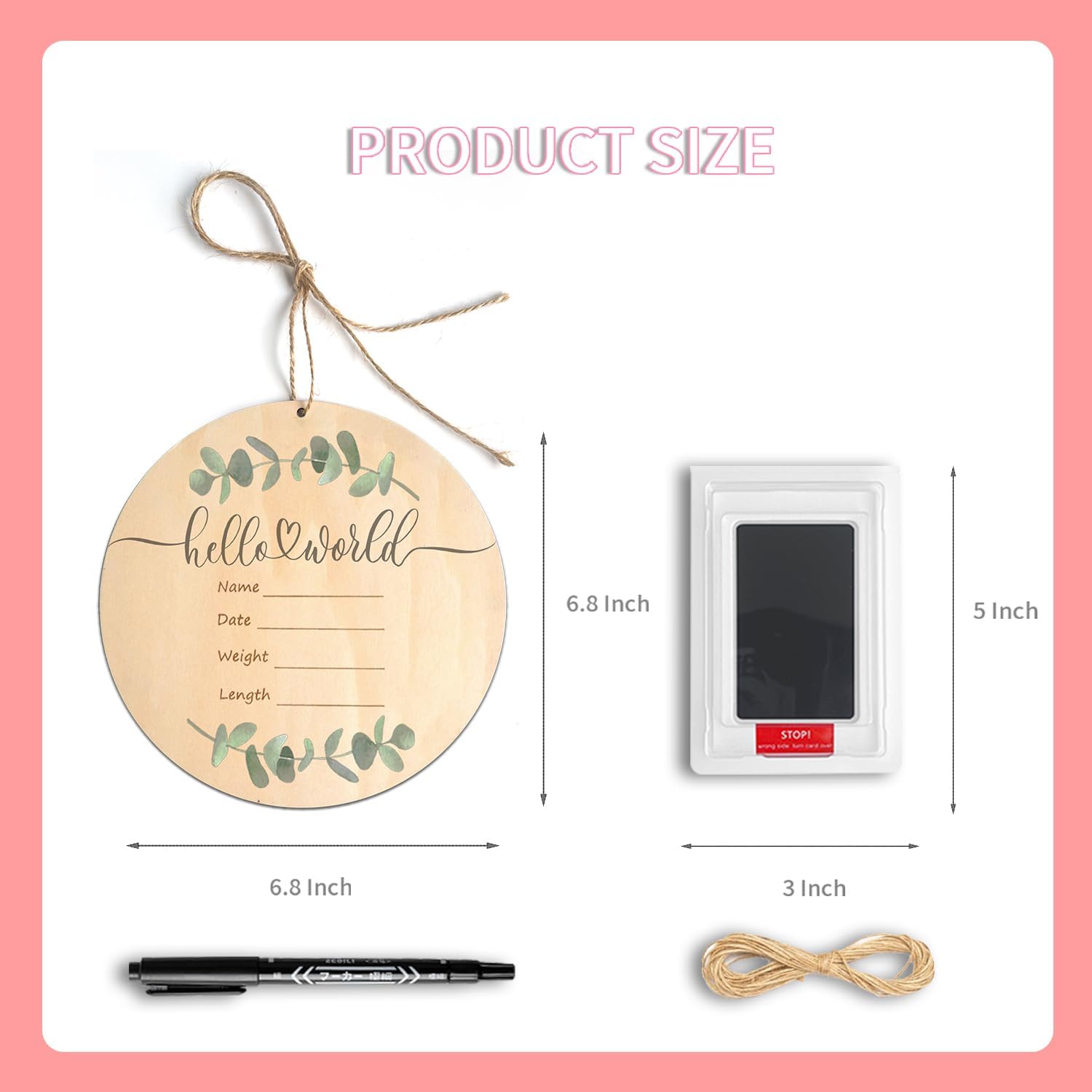 GAIBIJA Baby Birth Announcement Sign with Marker Pen