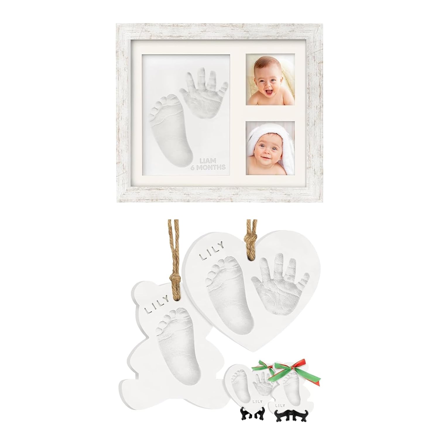 KeaBabies Baby Hand Footprint Ornament Kit
