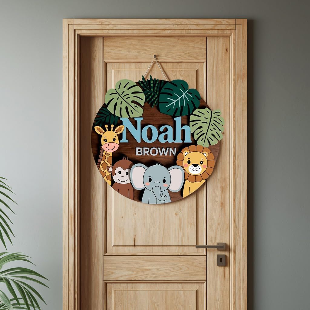Personalized Wooden Name Sign for Baby Room Decor 1