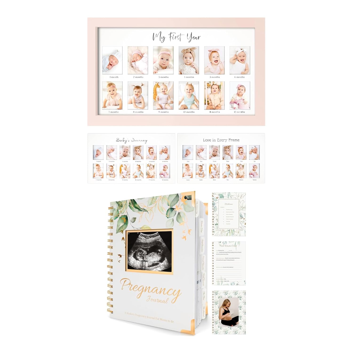 KeaBabies 12 Month Baby Memory Frame Journal