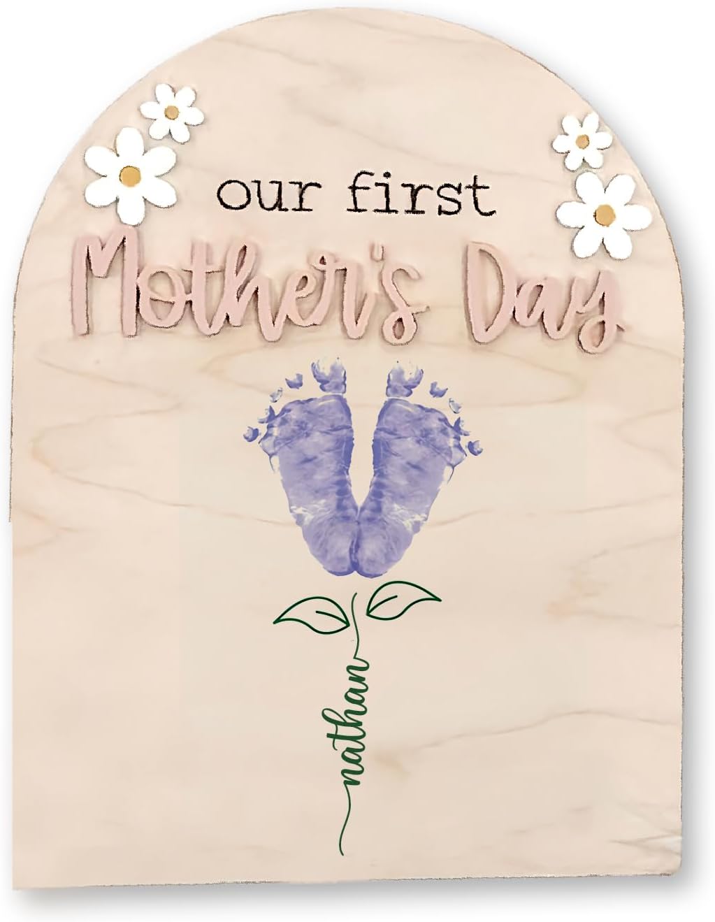Personalized Mothers Day Footprint Sign - Custom Baby Keepsake 1