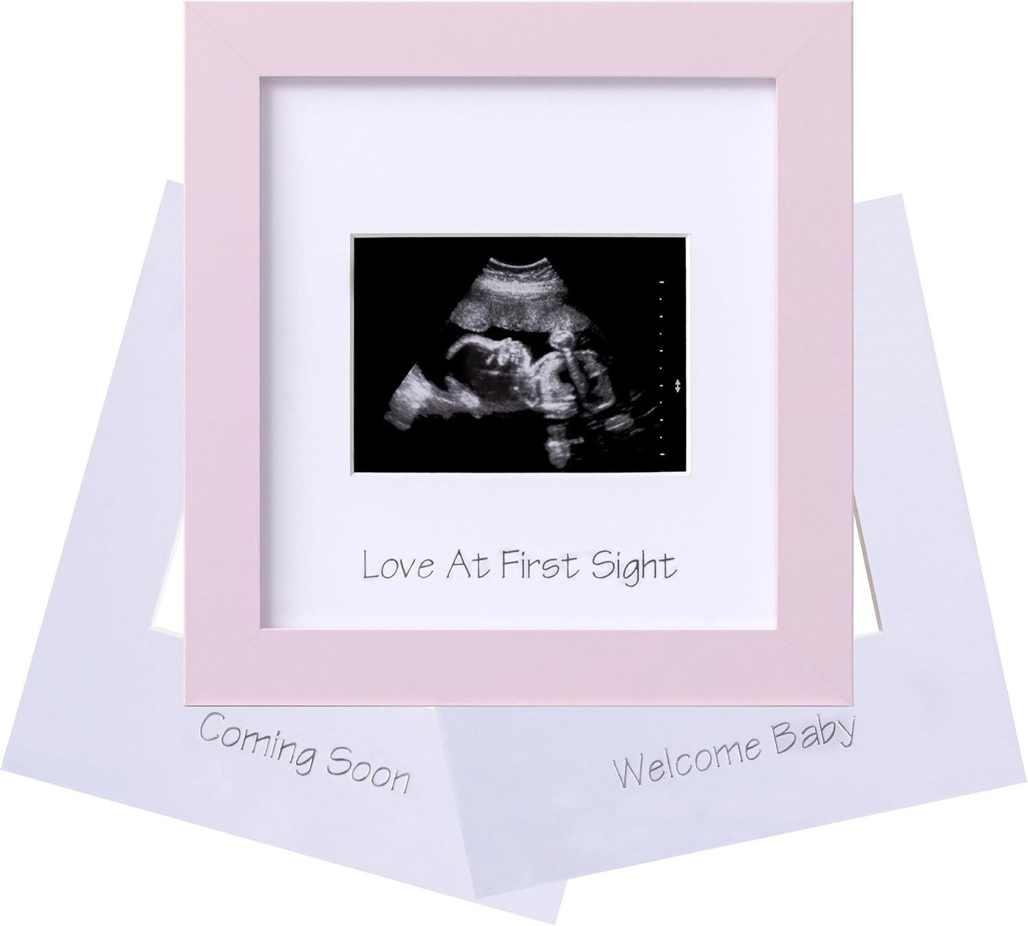 eletecpro Ultrasound Frame with 3 Mats and Real Glass Cover 7x7 Pink Keepsake