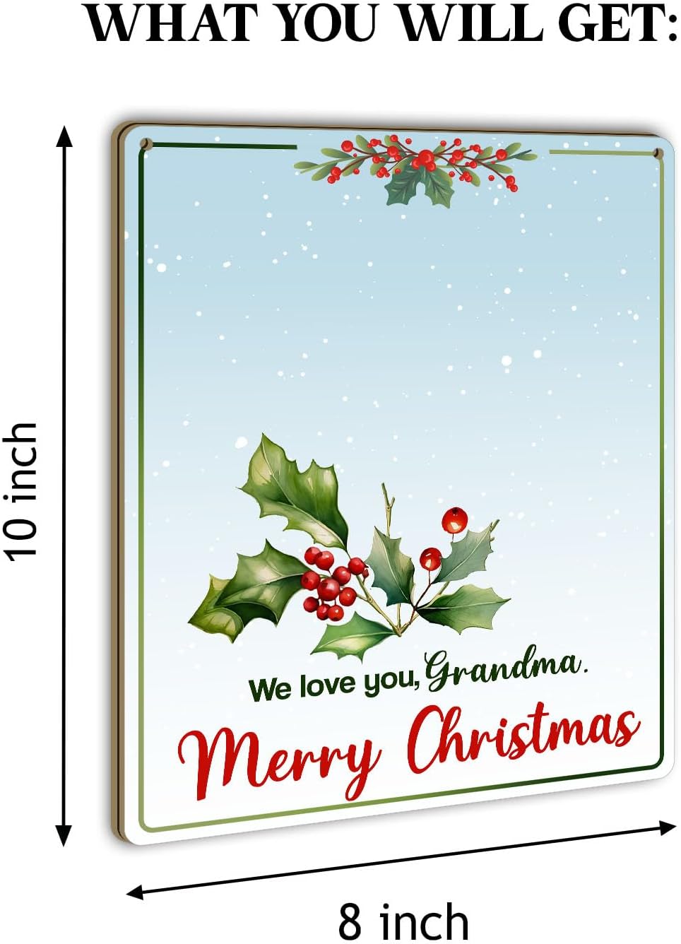 Personalized Grandma Christmas Handprint Hanging Sign