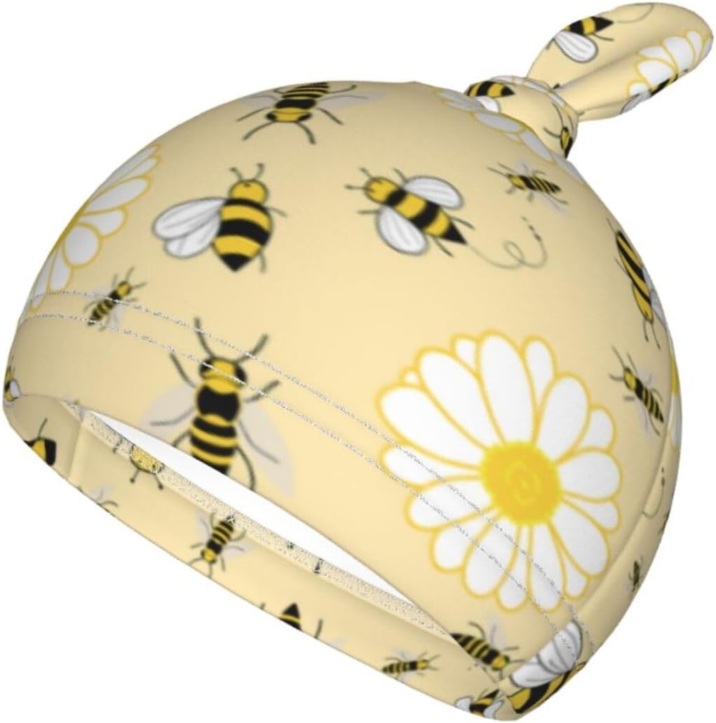 Lcokin Cute Bee Swaddle Blanket Set with Beanie Hat