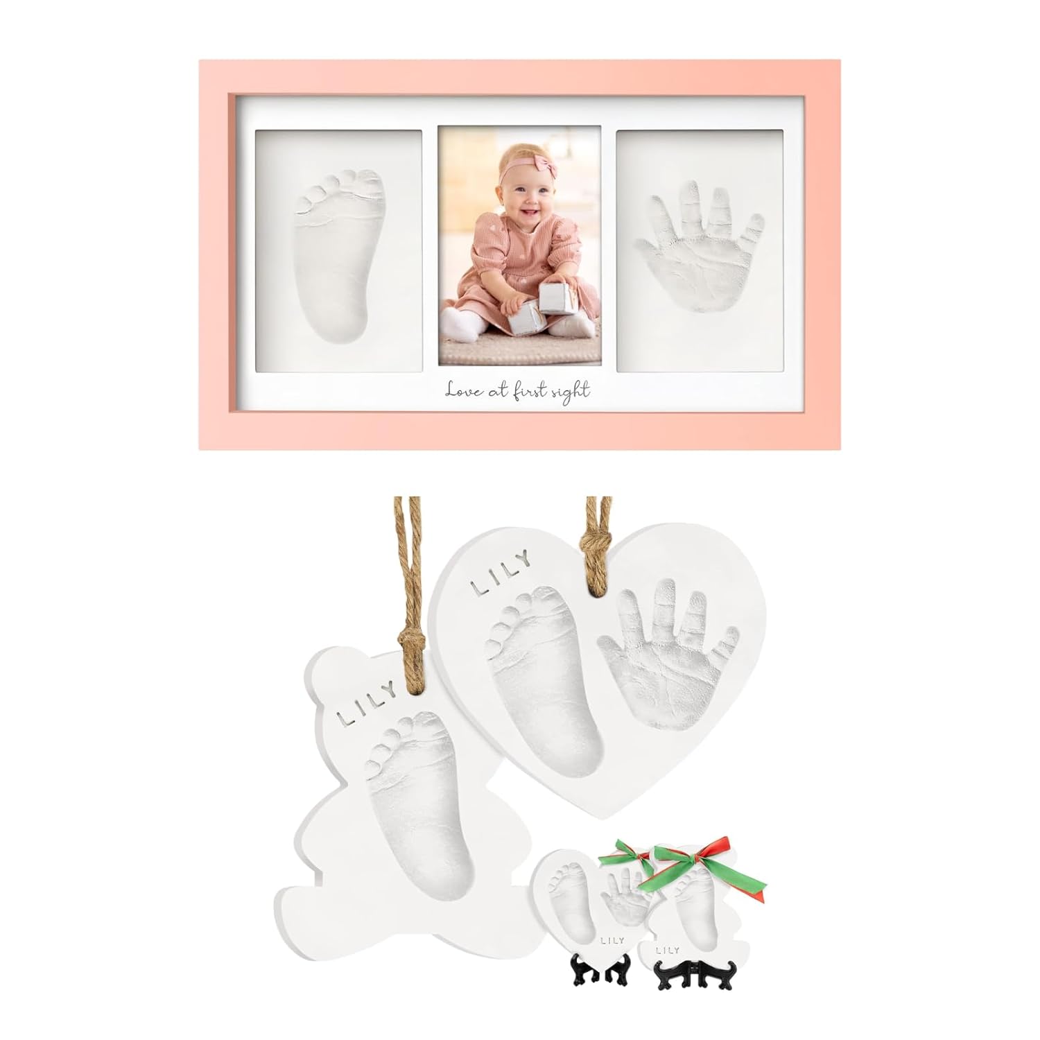 KeaBabies Baby Hand Footprint Kit - Keepsake Frame Personalized Gift