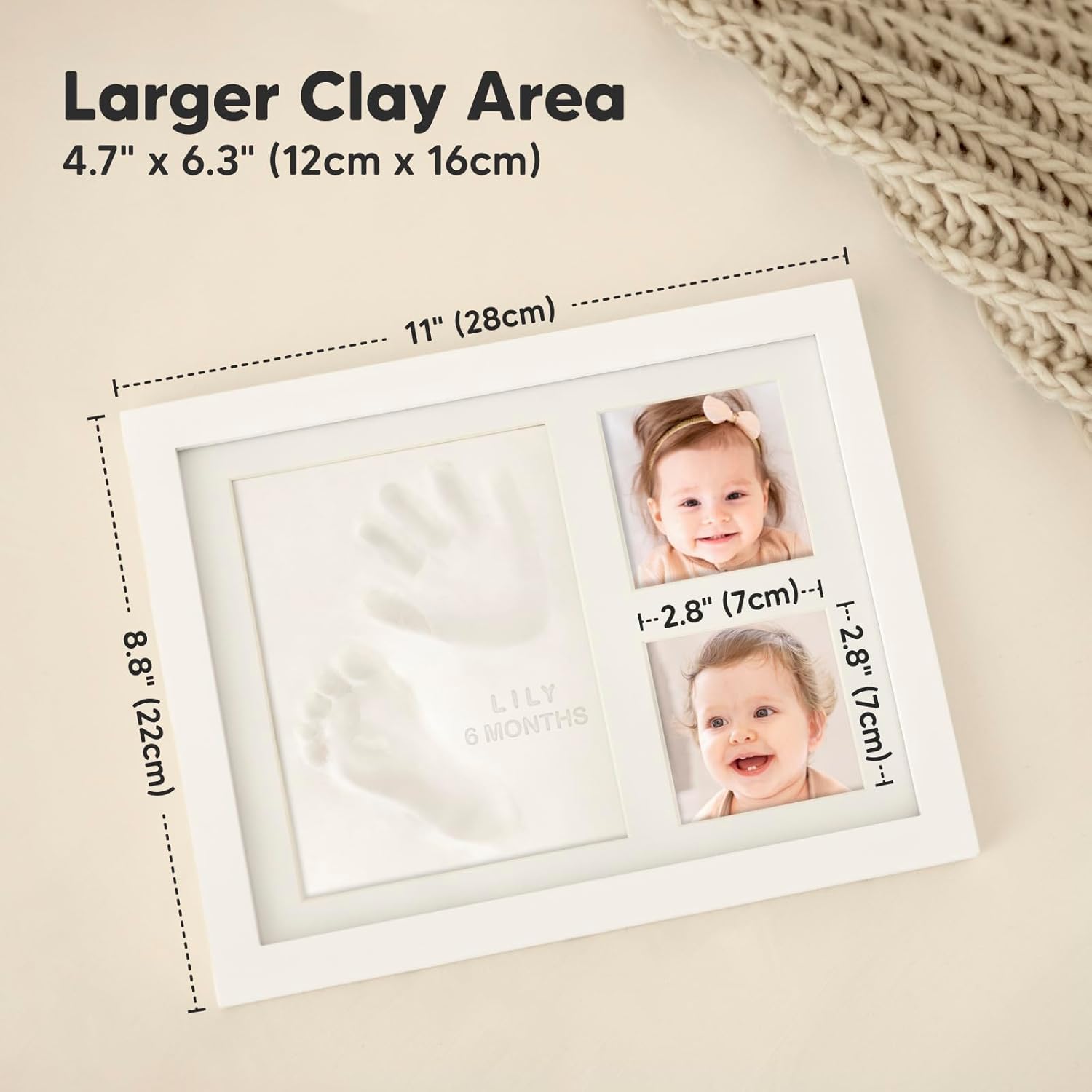 KeaBabies Baby Footprint Handprint Kit - Keepsake Frame Set