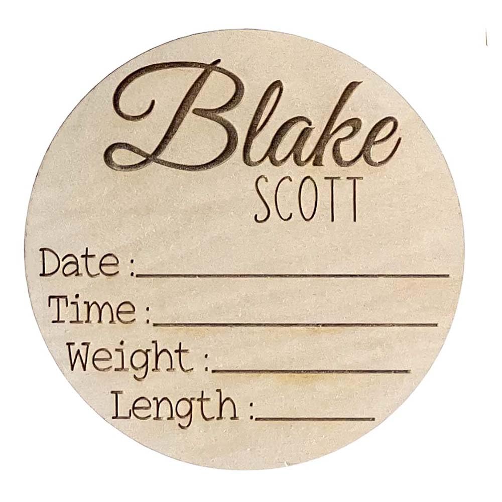 Personalized Newborn Announcement Sign - Wooden Gender Neutral 1