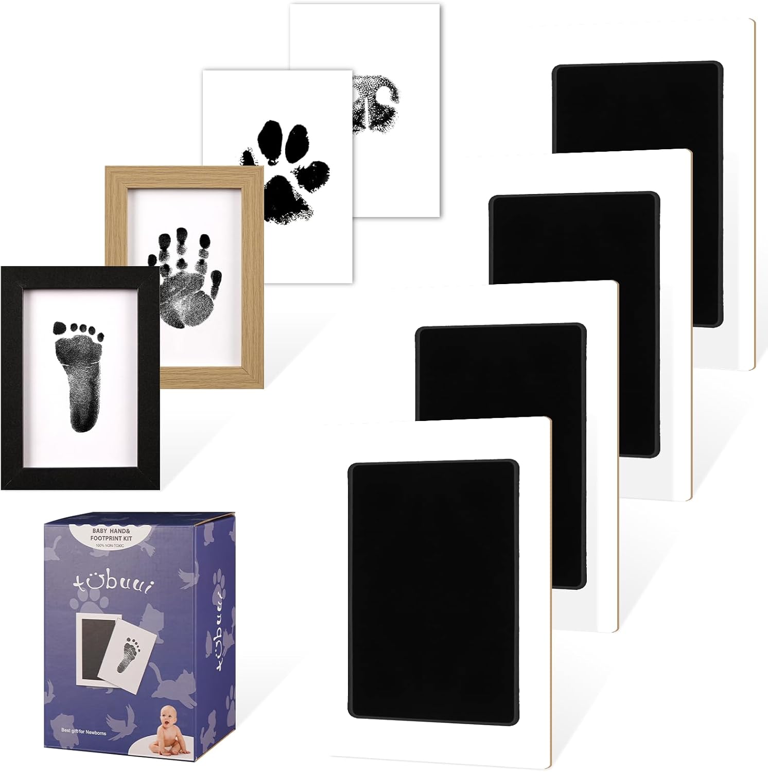 Tubuui Baby Inkless Hand Footprint Kit with Frame 1