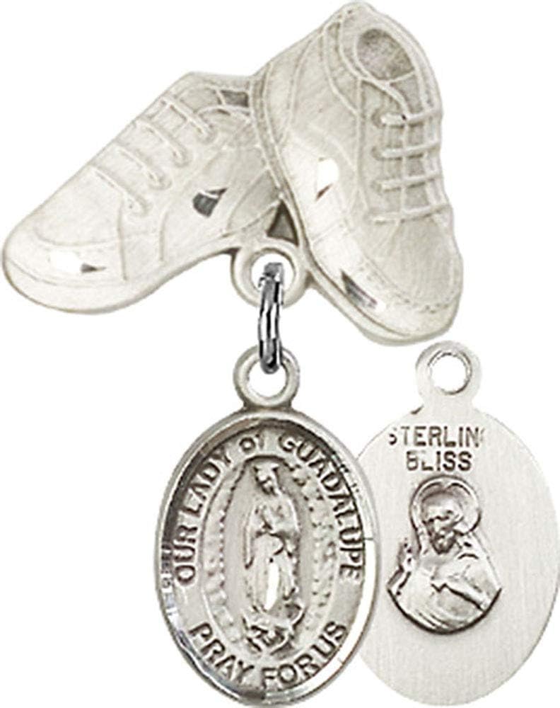 Religious Obsession Baby Badge with Our Lady of Guadalupe Baby Boots Pin