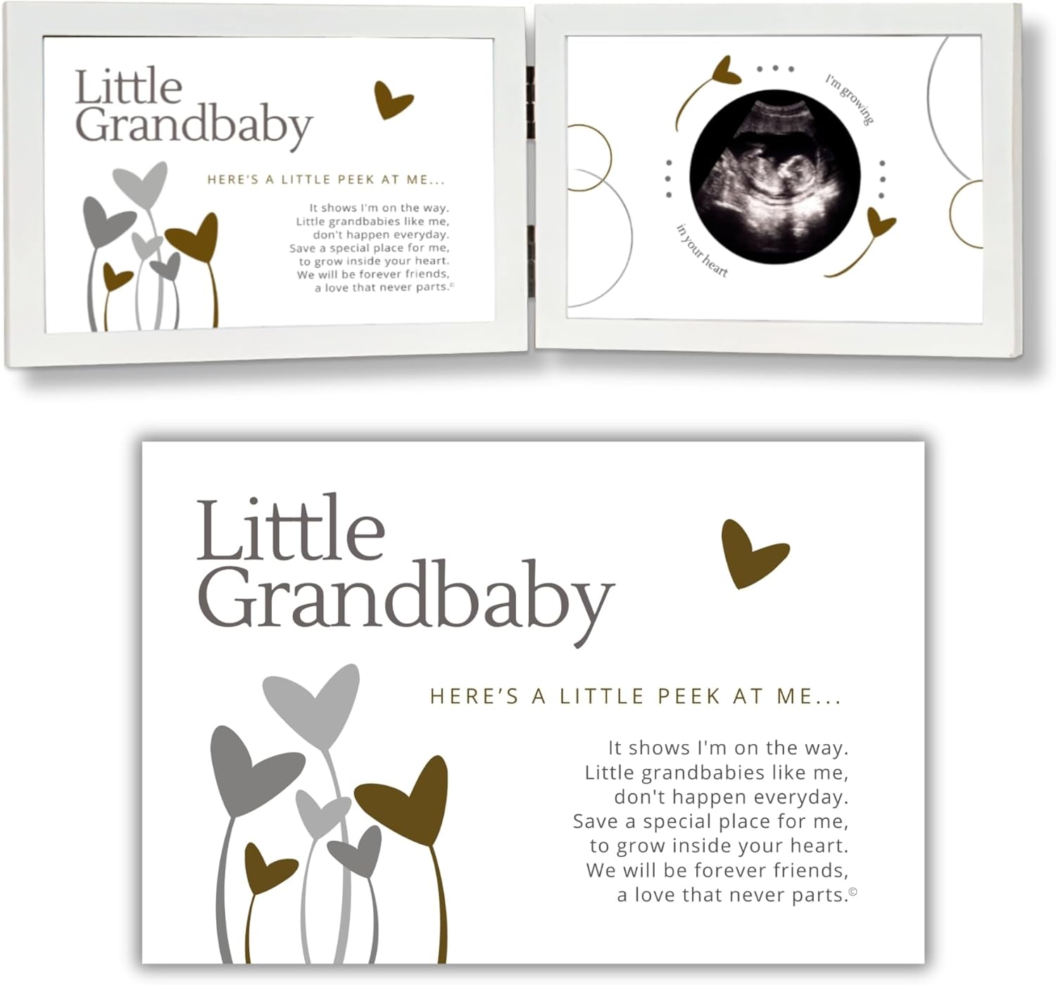 Little Grandbaby Ultrasound Frame for Grandparents - Keepsake with Sweet Poem