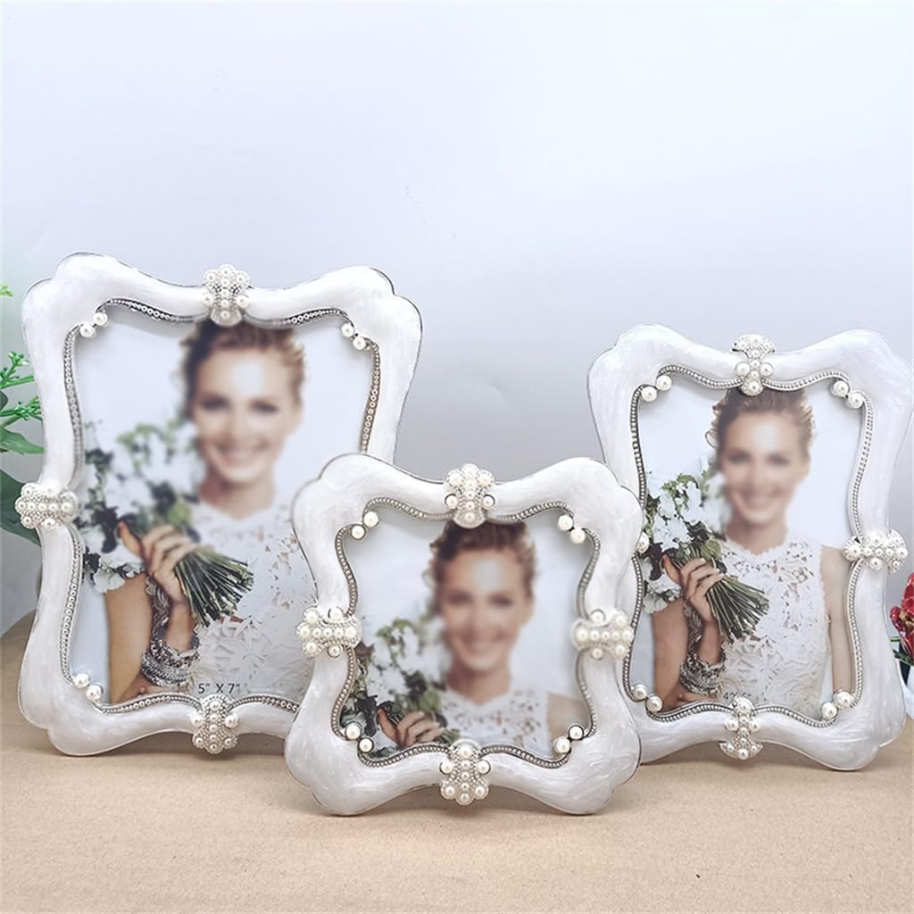 White Metal Frame Set for Wedding Keepsakes