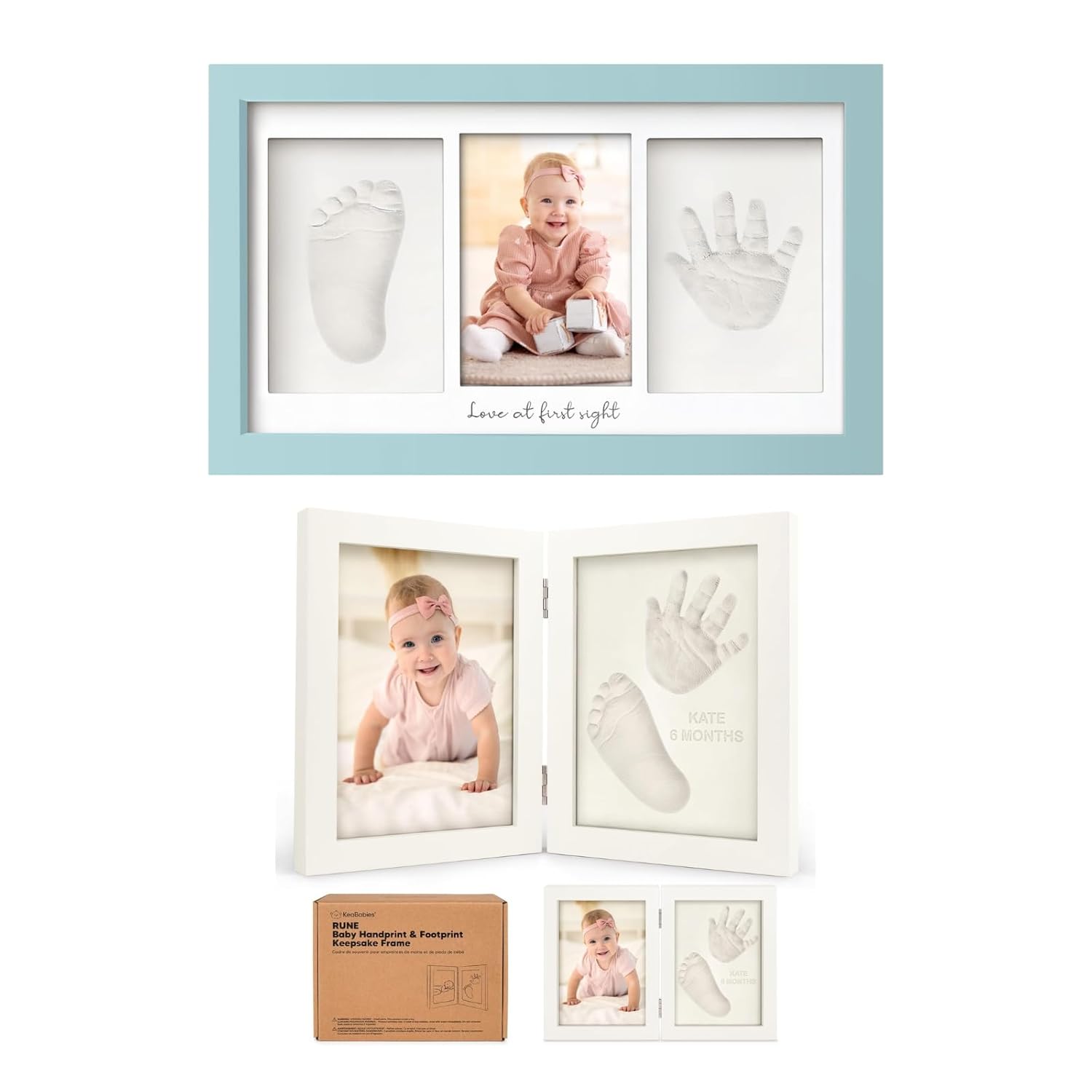 KeaBabies Baby Hand and Footprint Kit Frame