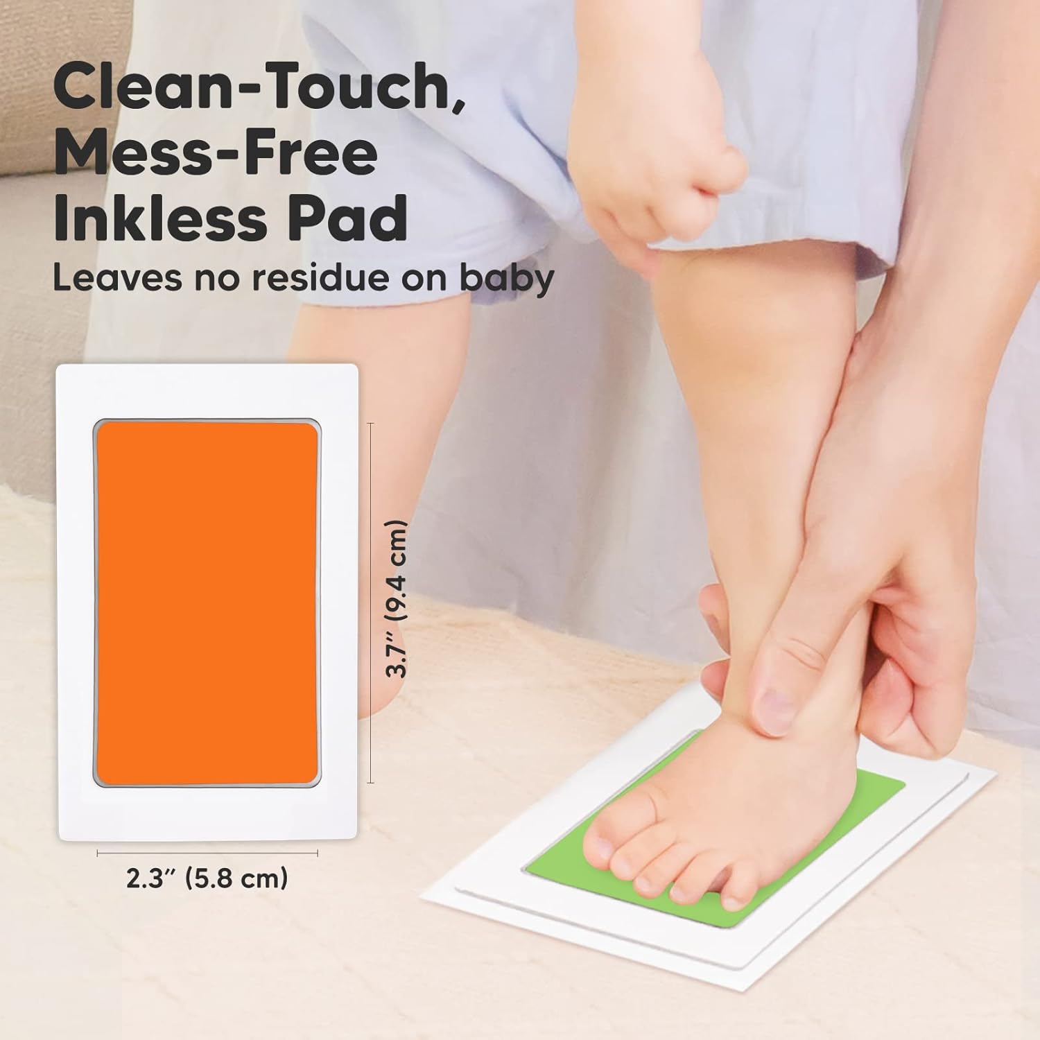 KeaBabies Inkless Hand Footprint Kit - 4-Pack Safe for Baby