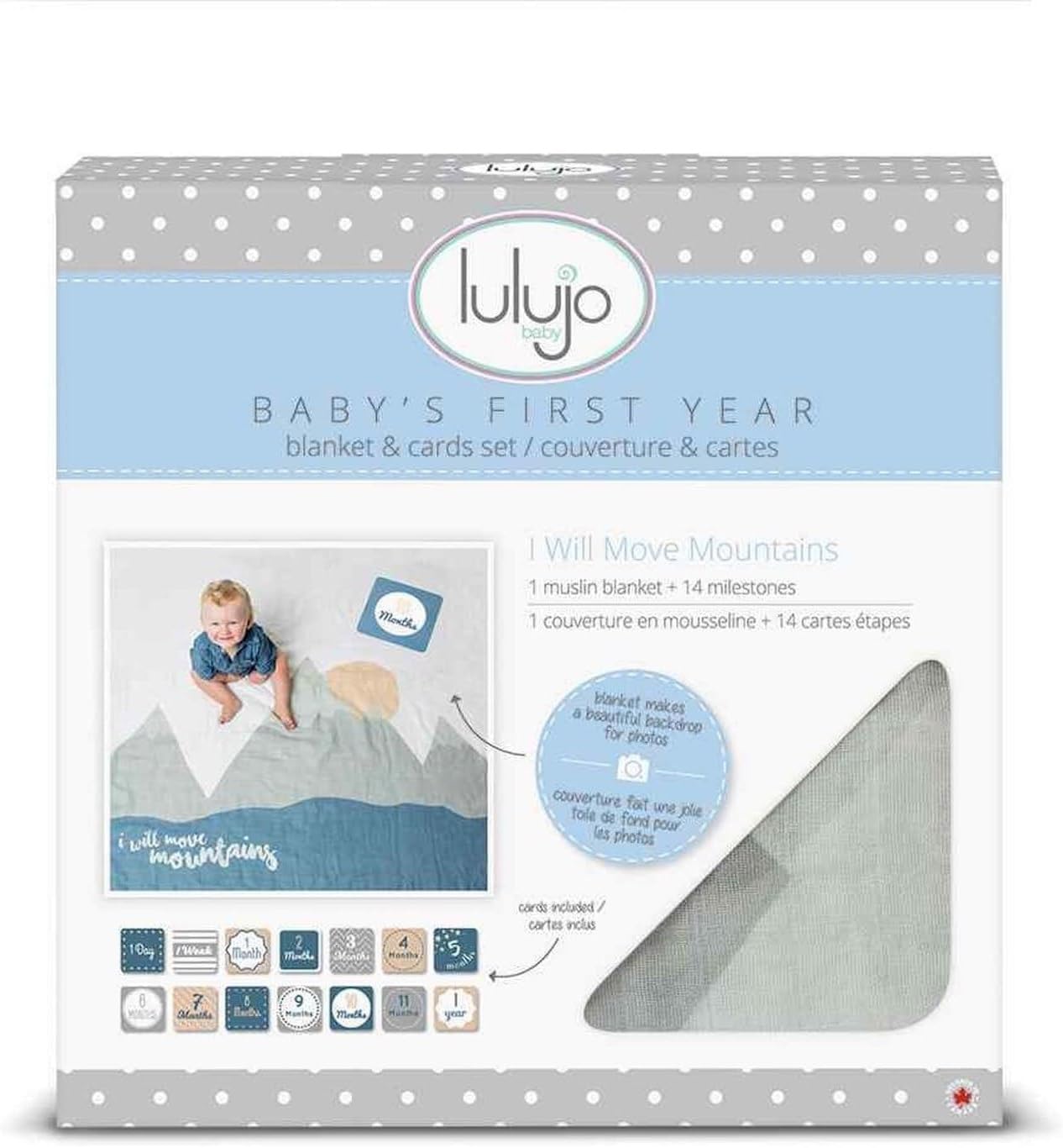 Lulujo Baby Milestone Blanket and Cards Set