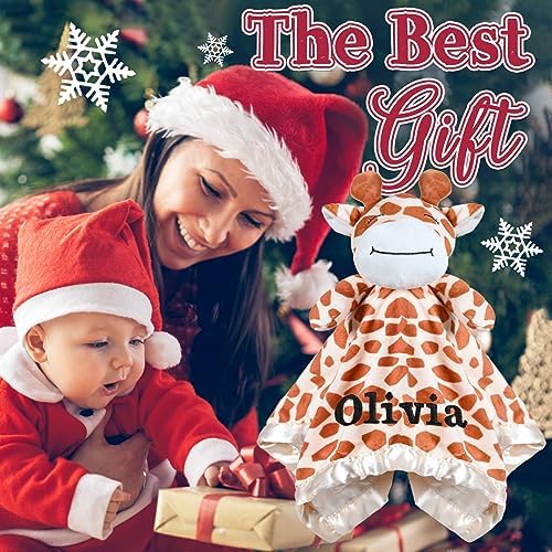 Personalized Giraffe Lovey - Baby Security Blanket 1