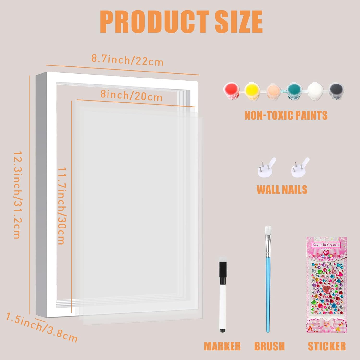 XQC Family Handprint Kit - 2PCS DIY Keepsake Frame