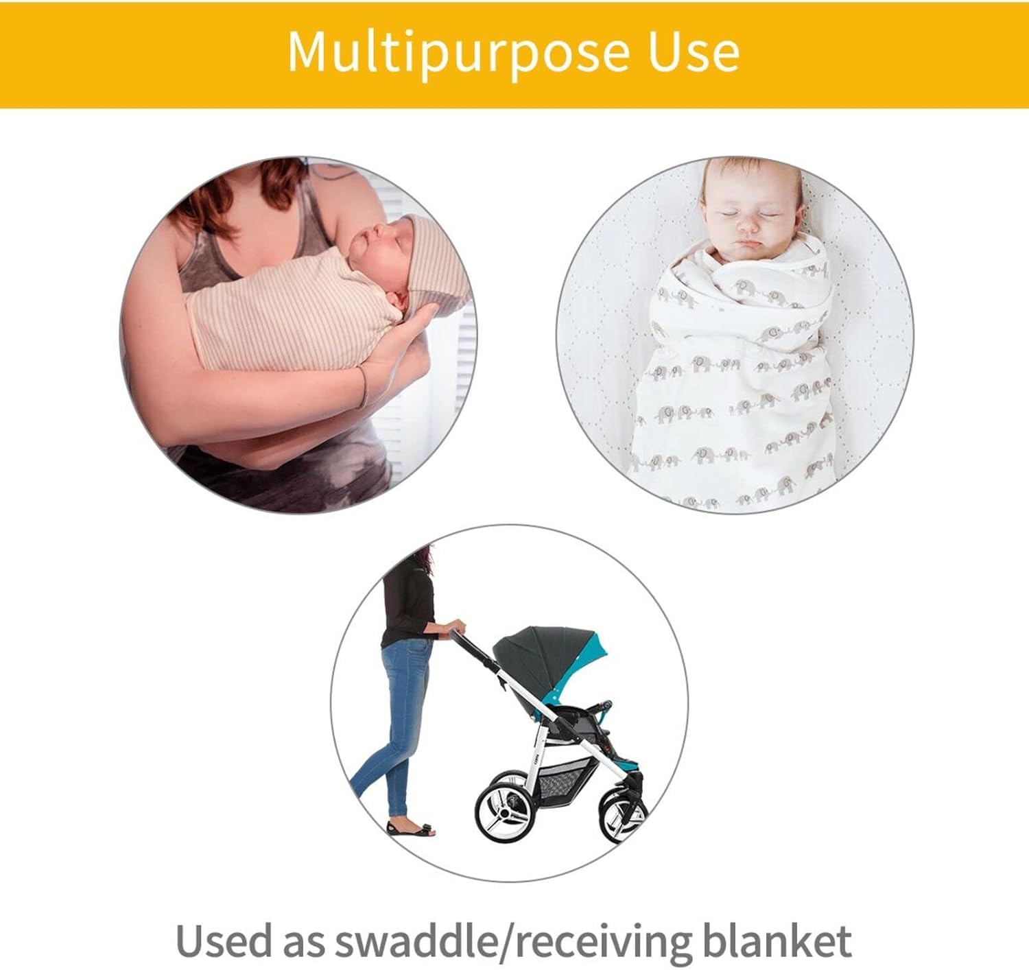 Sanghing Cute Rubber Duck Swaddling Blanket with Hat