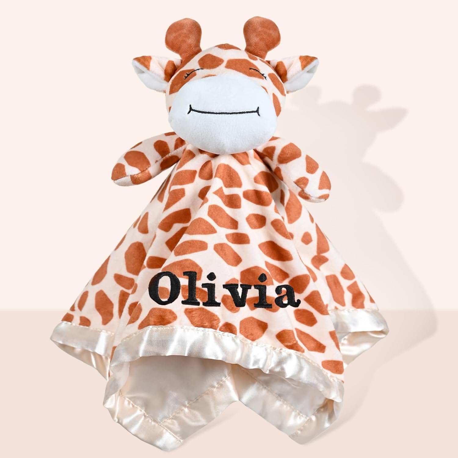 Personalized Giraffe Lovey - Baby Security Blanket 1