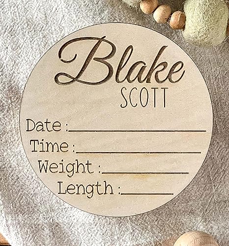 Personalized Newborn Announcement Sign - Wooden Gender Neutral 1