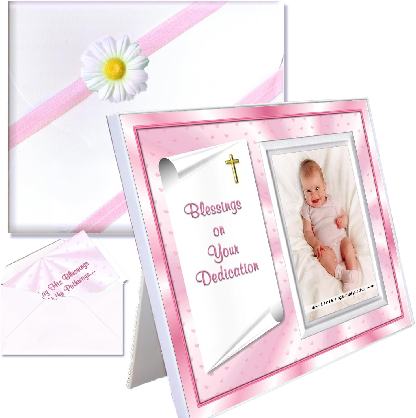 Baby Blessing Dedication Frame for Girl - Gift Boxed