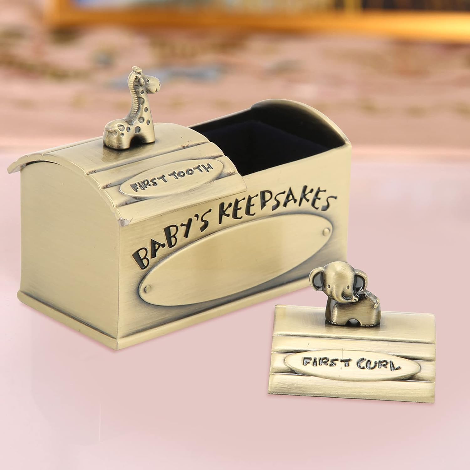Pssopp Fetal Hair Box - Green Patina Keepsake